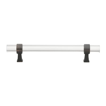 Gliderite Hardware 5-1/16 in. Center to Center Clear Acrylic Cabinet Pull Oil Rubbed Bronze 4718-128-ORB-1